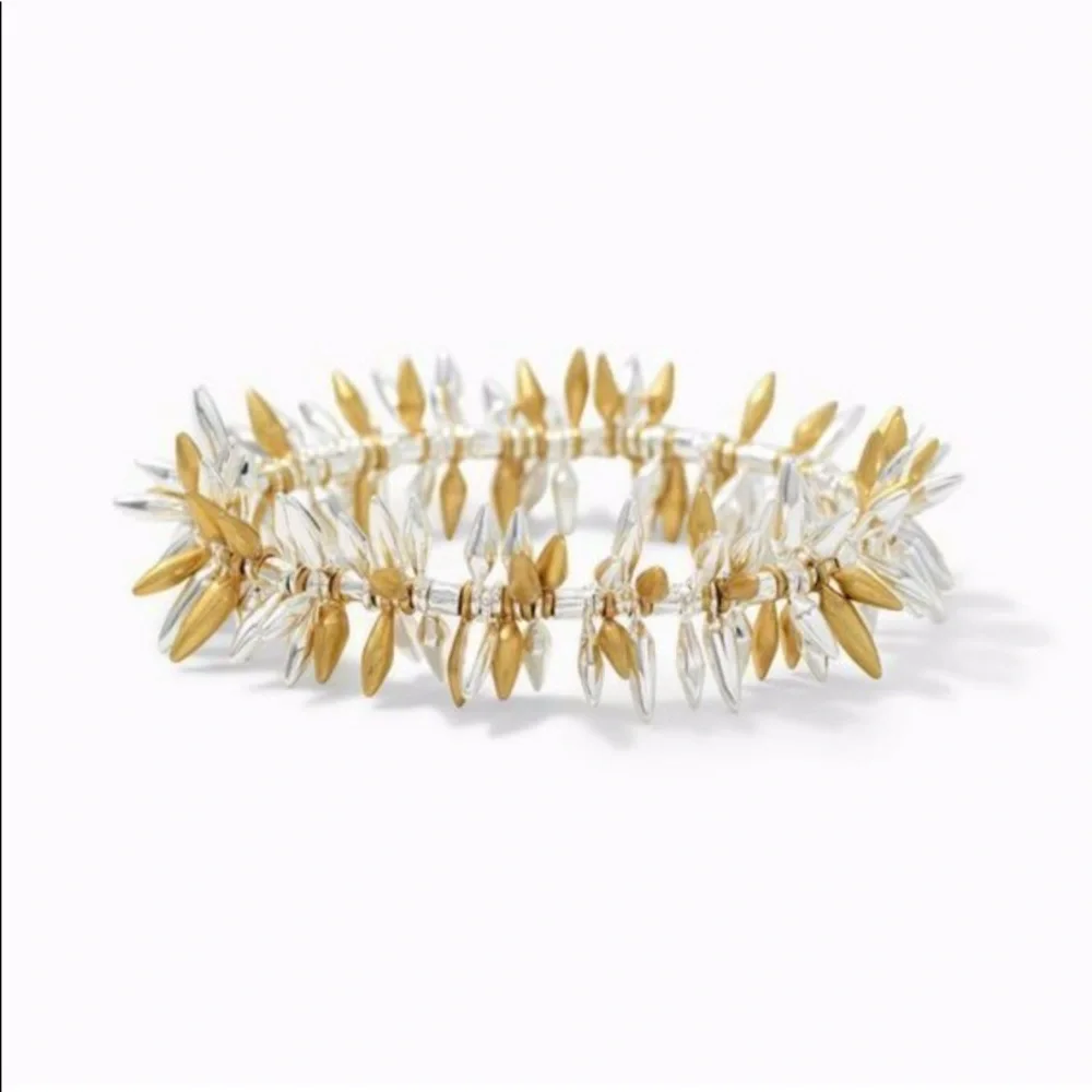 Stella & Dot | Mixed Metal Gold + Silver Spike Renegade Bracelet - Picture 3 of 13